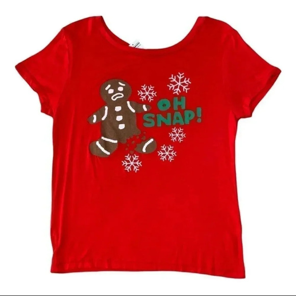 Prince Peter Collection Red  Gingerbread Oh Snap Holiday Christmas T Shirt - Picture 7 of 11